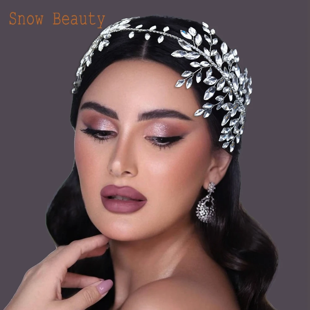 

DZ077 Silver Bridal Headpieces Rhinestones Wedding Headbands Brides Hair Accessories Crystal Women Headwear Bridesmaids Tiara