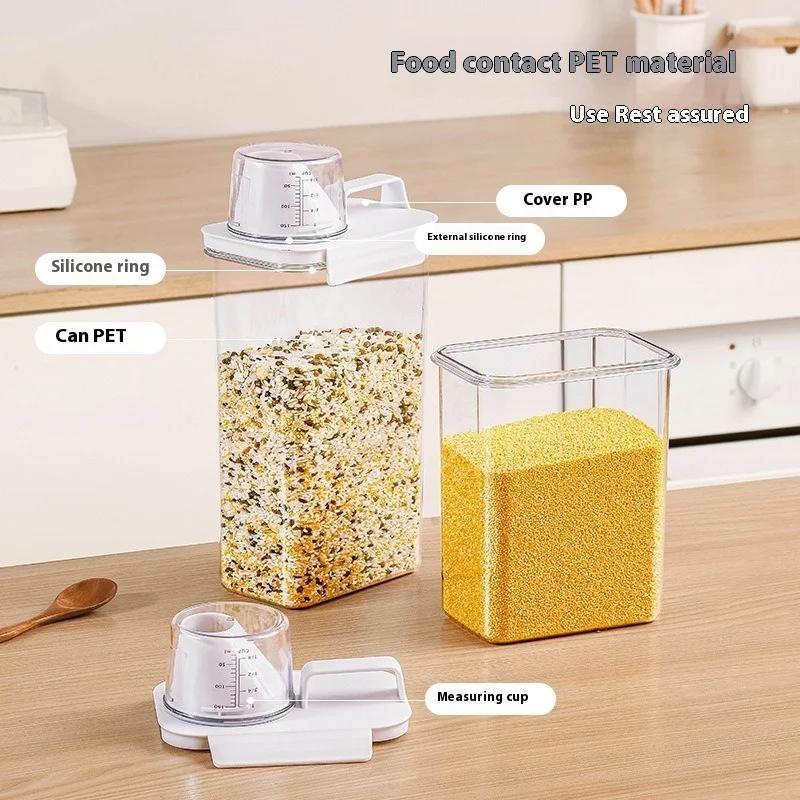 2300Ml Airtight Laundry Detergent Powder Storage Box Container with Lids Grain Storage Jar Bleach Container with Labels storage box storage jar laundry detergent storage box herb storage container honey storage container medicine storage container
