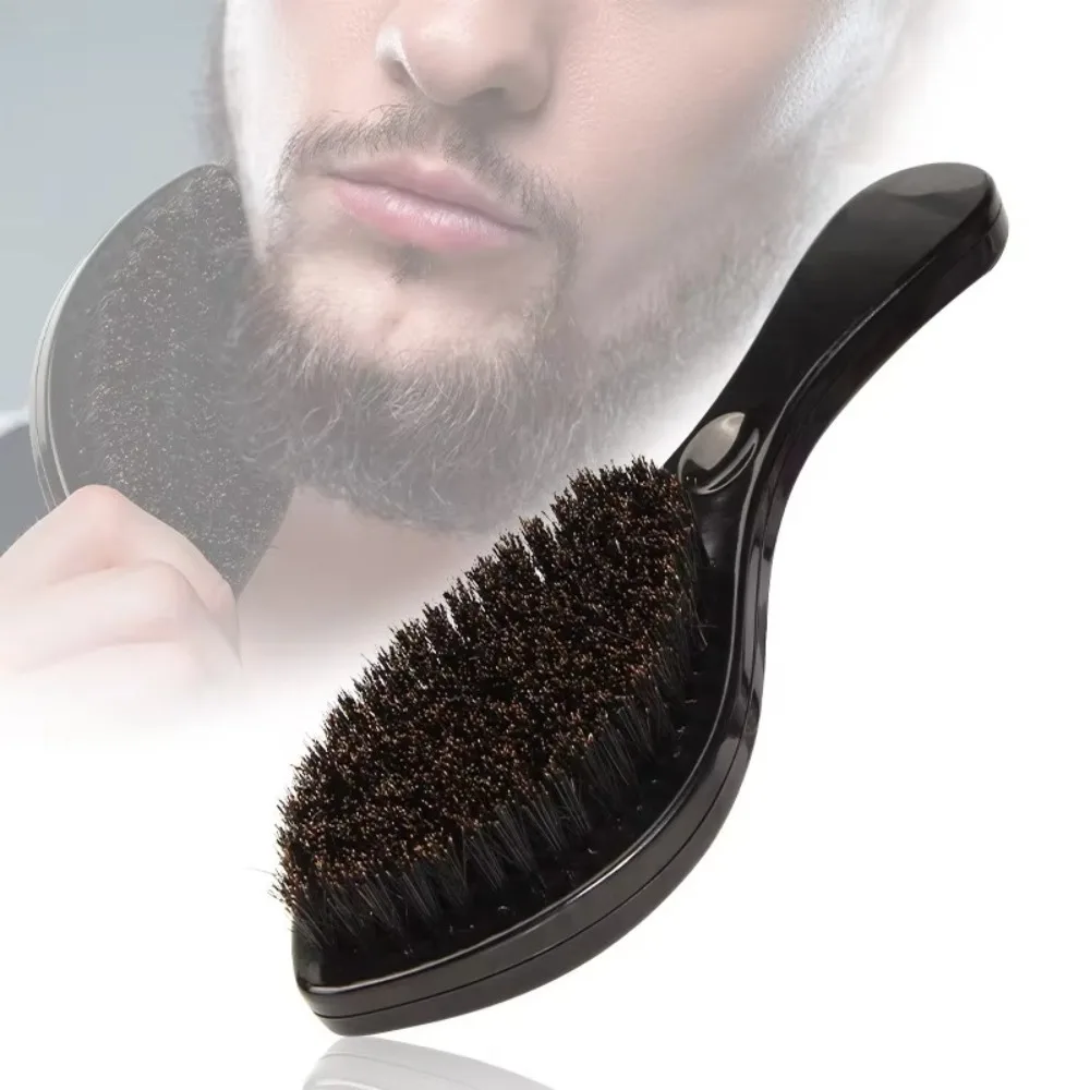 Portable Boar Bristles Beard Brush Multi-function Salon Nylon Beard Comb Boar Bristles Hair Comb Facial Cleaning Shave Tool