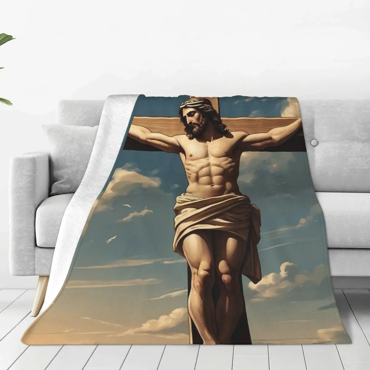 

Jesus Super Soft Blanket Good Friday Travel Office Throw Blanket Autumn Novelty Design Flannel Bedspread Sofa Bed Cover