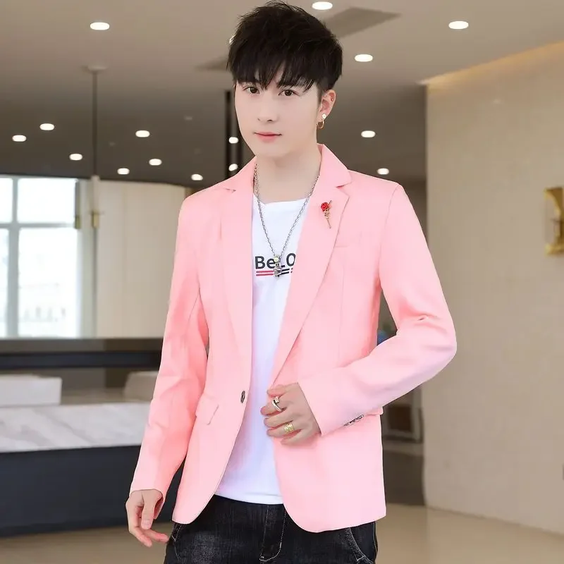 White Bright Pink Jacket Blazer Coats Jacket For Men Pink White