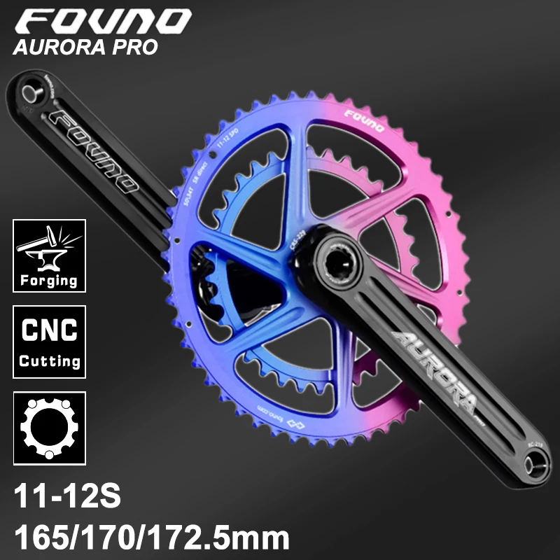 

FOVNO шоссейный велосипед Кривошип 165/170/172, 5 мм GXP Кривошип 11/12 Скоростей GXP двойная звезда 48-32T/50-34T/52-36T полый велосипедный Кривошип