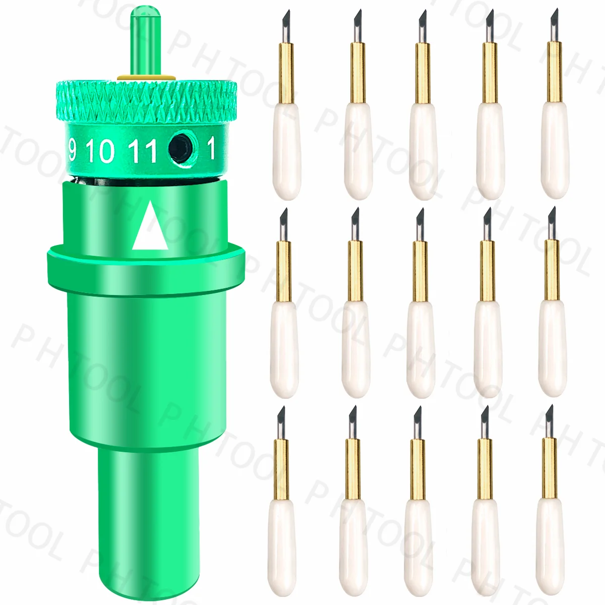 Gold Premium Deep Point Blade Vinyl Cutter Offset 0.25Mm Per Graphtec Silhouette Cameo 4 Plus Pro Portrait And Blade Holder