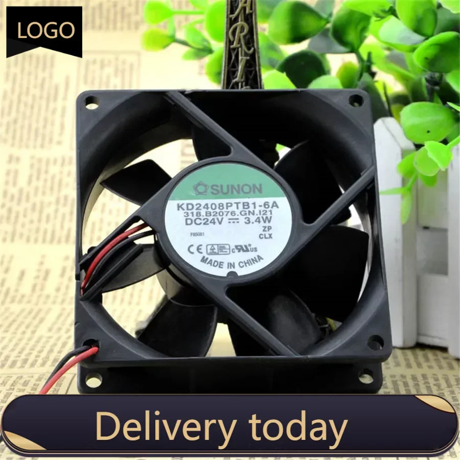 8cm avc 8 cm 8025 0 23a 24v inverter industrial computer cooling fan p8025b24u SUNON 8025 80MM Server Cooling fan 24V 3.4W 0.14A computer case fan KD2408PTB1-6A DUAL BALL Bearing with 2pin