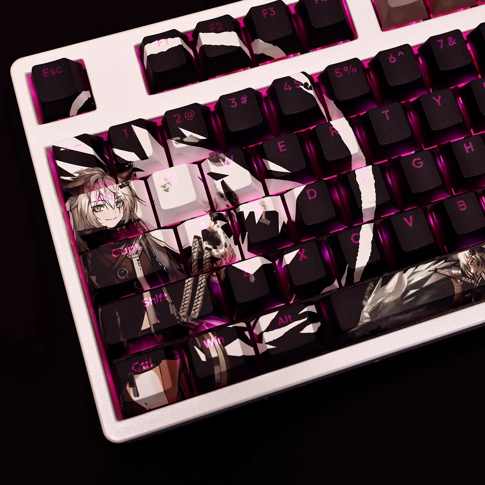 Arknights Teclado Backlit Keycaps Anime Gaming Key Caps Pbt Tintura Subbed Ansi 61 87 104 108 Chaves Set - Imagem 2