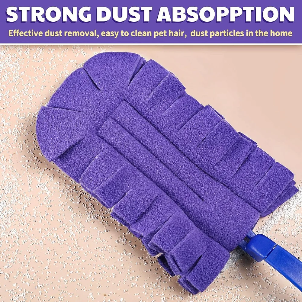 Description Picture 6 of item2PCS Duster Refills with Foldable Handle Cleaning Fleece Reusable Sweeper Dust Pads for Cleaning Ceiling Fan Hardwoods