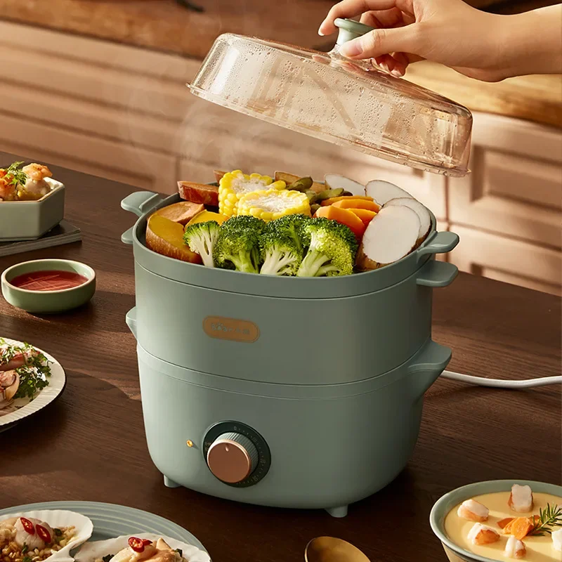 Bear Electric Food Steamers Household Multifunctional Egg Cooker forBoiler Cooking Tools Kitchen 2 layers 600W DZG-D40E1