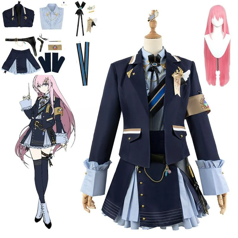 

Game New Skin Megurine Luka Cosplay Costume Wig Uniforms Diva Singer Anime Game Suit Party Singing Stage Clothes Dress Pink Wig