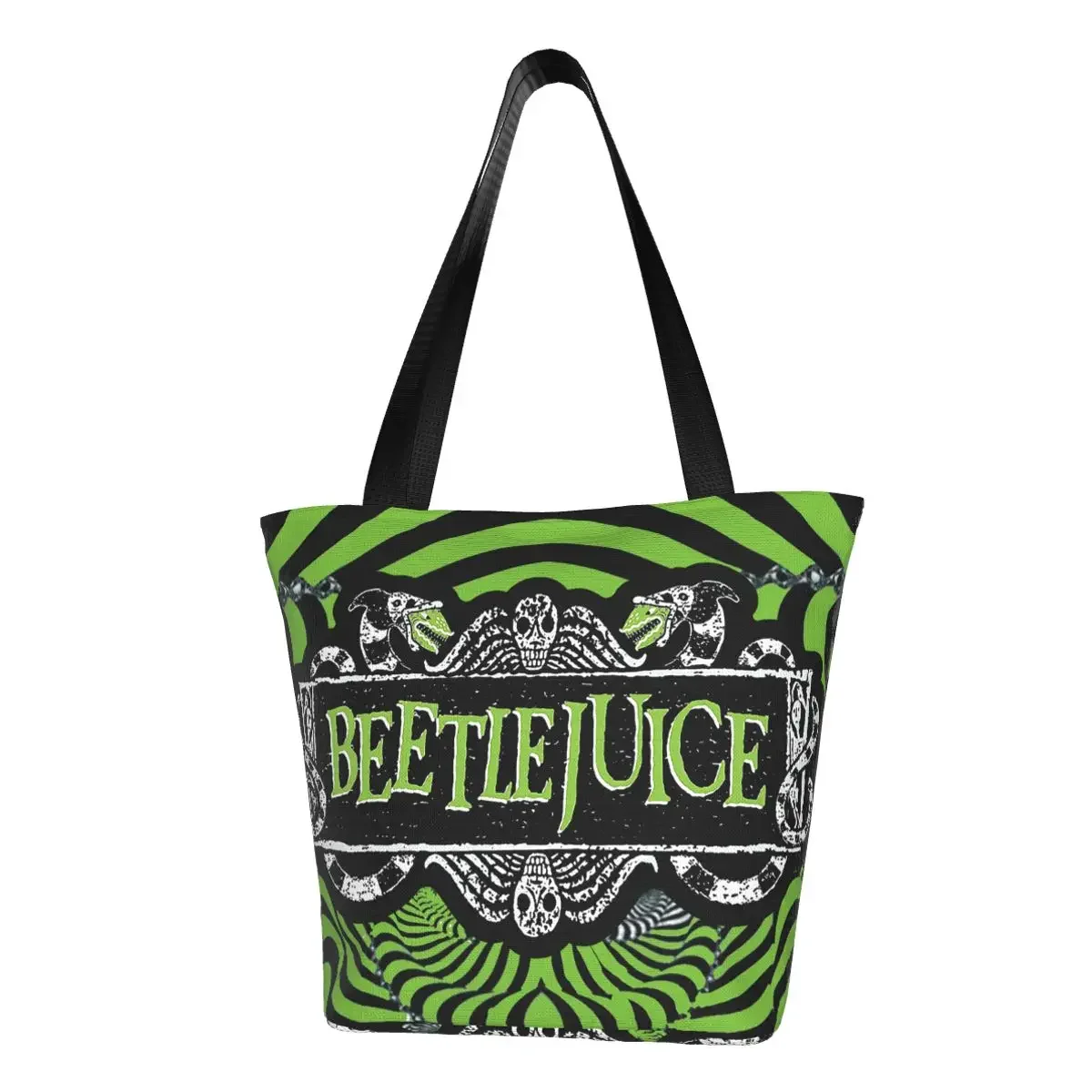 

Холщовые сумки для покупок Тим Бёртон от Beetlejuice на заказ, женские портативные сумки для продуктов, сумки-тоуты для покупок из ужасной пленки