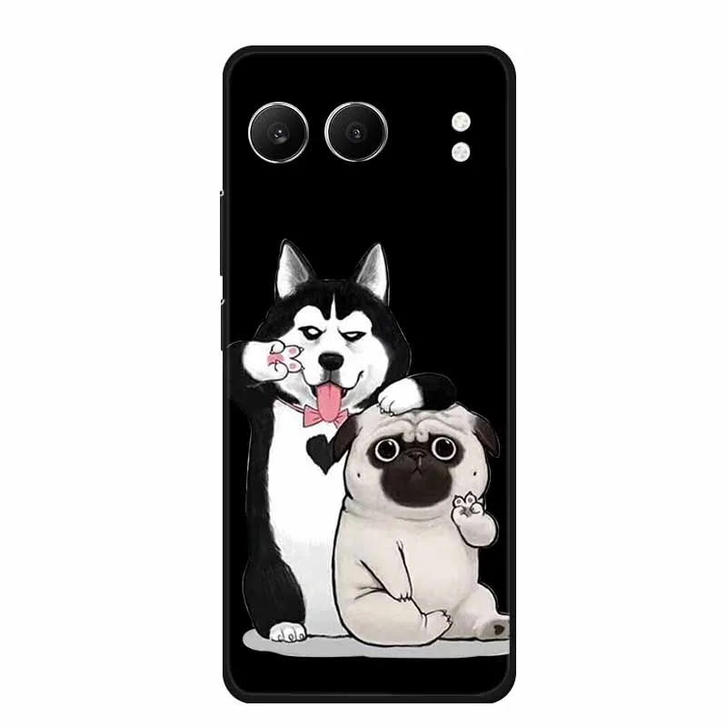 Cute Cartoon Cat Black Silicone Soft Back Cover Case