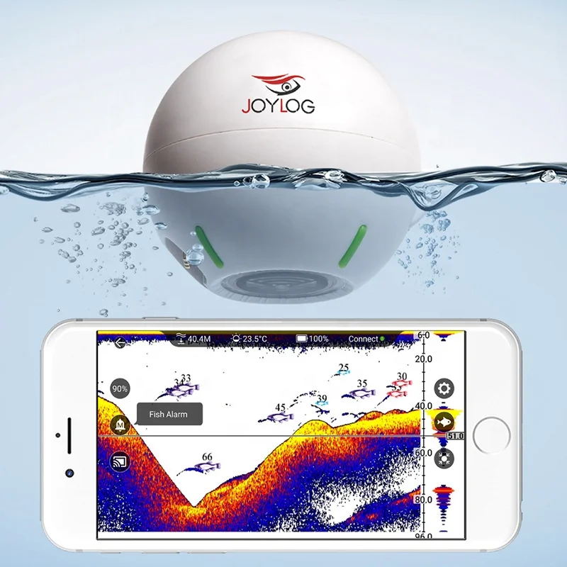 Depth 0.6m-40m 125KHz Sonar Gps Fish Finder Deeper Pro For Boat Fishing