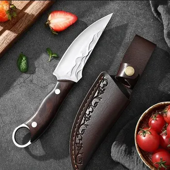 Coltello per disossare in acciaio inossidabile Mannaia per carne Coltello da cucina Coltello da chef forgiato fatto a mano per coltello da macellaio con manico in legno per uso domestico 1