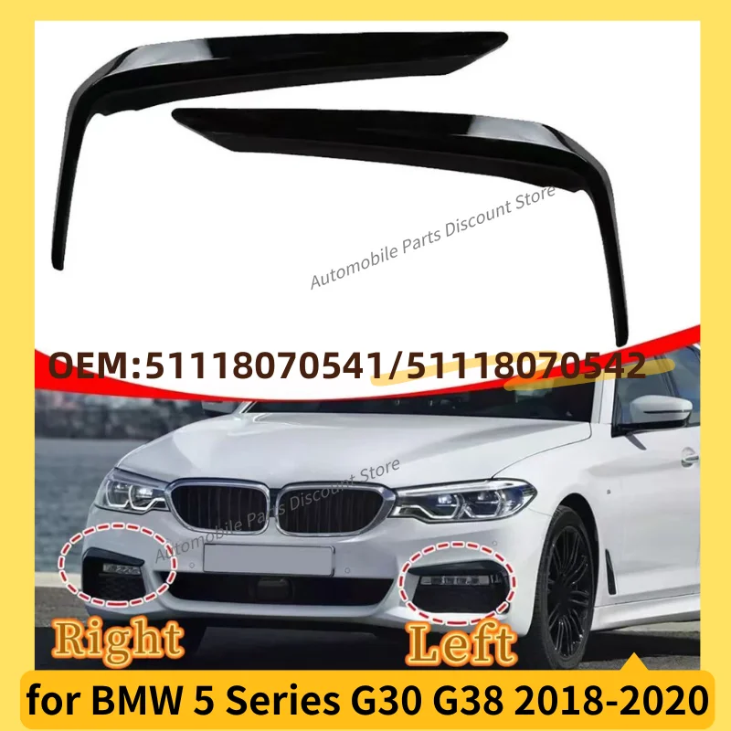 For BMW 5 Series G30 G38 BMW 5 Series M Sport Front Fog Light Trim Strips Eyebrow Lamp Cover 51118070541 51118070542 fog lamp cover