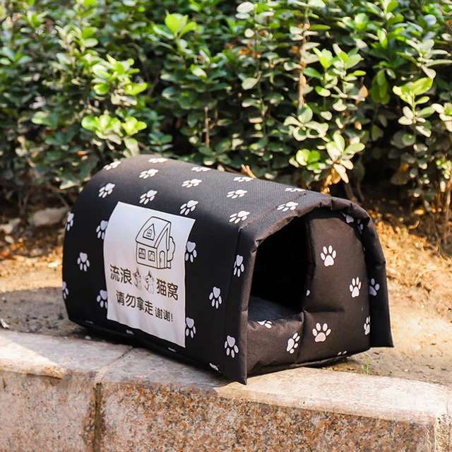 Outdoor Feral Cat Thicken House Warm and Cozy Winter Pet House for Travel Pet House on Car Dog Cat 5