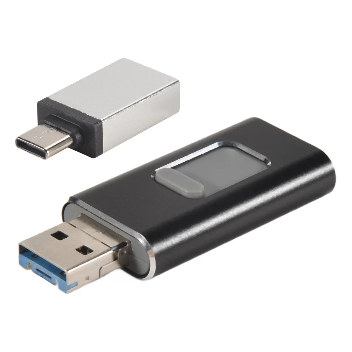 USEFUL USB 3.0 Flash Drive, 4 in 1 Function, 64G Memory Photo Stick, Expansion Memory for Micro-USB/Android/IOS/Type C/OTG