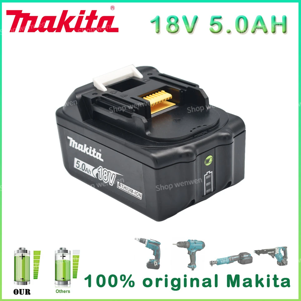 

100% original Makita 18V 5000MAH Li-Ion Battery For Makita BL1830 BL1850 BL1860 BL1840 LXT400 Replacement Power Tool Battery