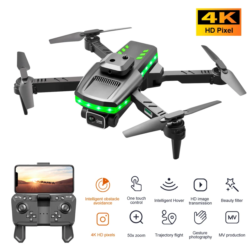 

Foldable 4K HD Dual Camera FPV Drone with 1080P Wide Fixed Height Photography