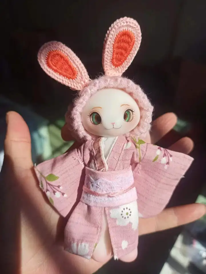 Bjd-女の子のためのウサギの人形,14cmの人形,誕生日プレゼント,子供の