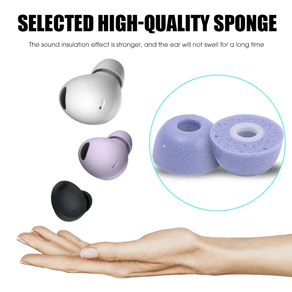 For Samsung Galaxy Buds 2 Pro Memory Foam Eartips Replacement Ear Tips Noise Cancelling Ear Plugs Pads Earbuds 2Pro Accessory