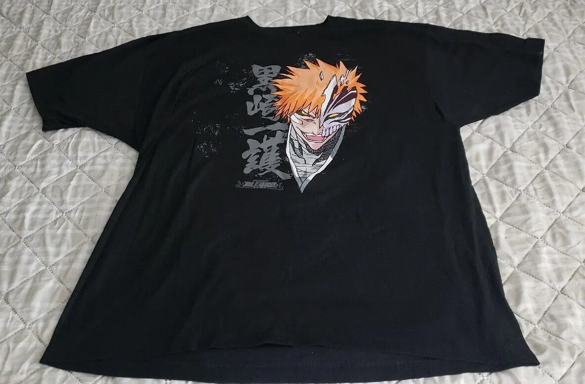 Maglietta Da Uomo Bleach 2X Nero Kurosaki Ichigo Anime Shonen Jump Nwot Maniche Lunghe O Corte