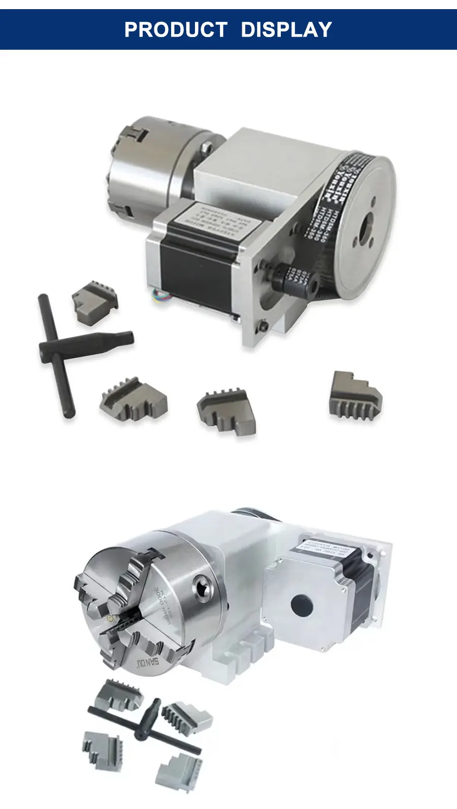 Spannfutter K11-130, 3 Backen / K12-130, 4 Backen mit Nema34-Schrittmotor, CNC-Indexierkopf, Durchgangslochdurchmesser 30 mm, A-Achse, drehbar – Detail 9