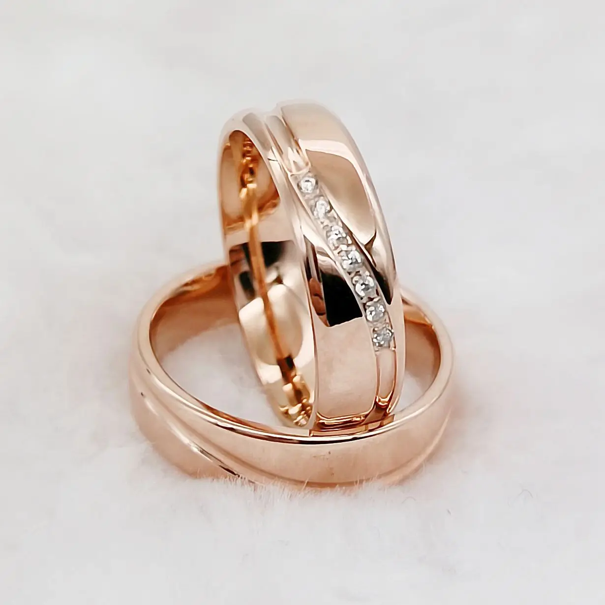 Buy Personalized Rose Gold & Silver Ring Set Custom Engraved Ring Couple  Ring Set His Hers Ring Wedding Band Two Tone Promise Ring Comfort Fit  Online in India - Etsy