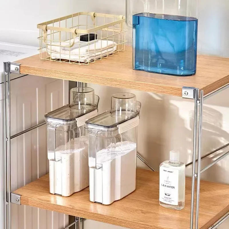 Contenitore per Cialde per Bucato con Coperchio, Dispenser per Porta Cialde per Detersivo per Bucato, Organizzazione e Stoccaggio Salvaspazio della Lavanderia, Contenitore per