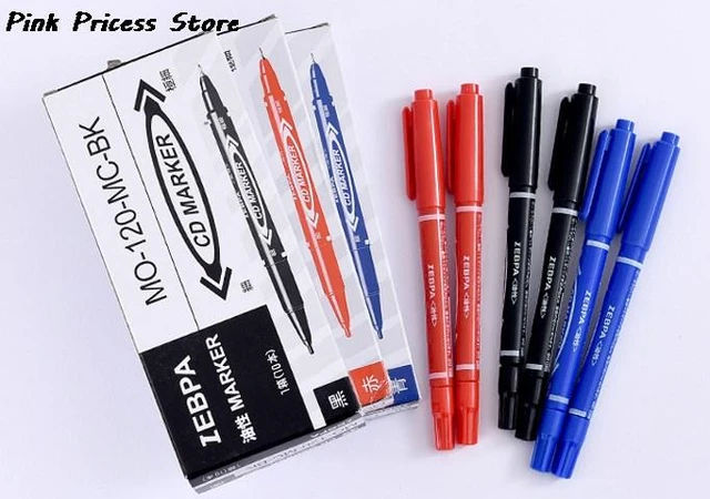 Marker Pen Marker  Paint Markers - Black/blue/red Double Head Round  Permanent Marker - Aliexpress