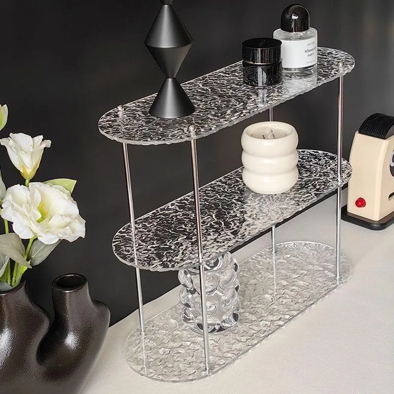 3-Tier Cups Storage Rack Creative Counter Organizer Premium Acrylic Tableware Display Shelf for Home Organizers and Decorate 4