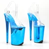 Leecabe 23CM/9inches PVC upper  plating Platform Sexy  High Heels Sandals Pole Dance shoes 3