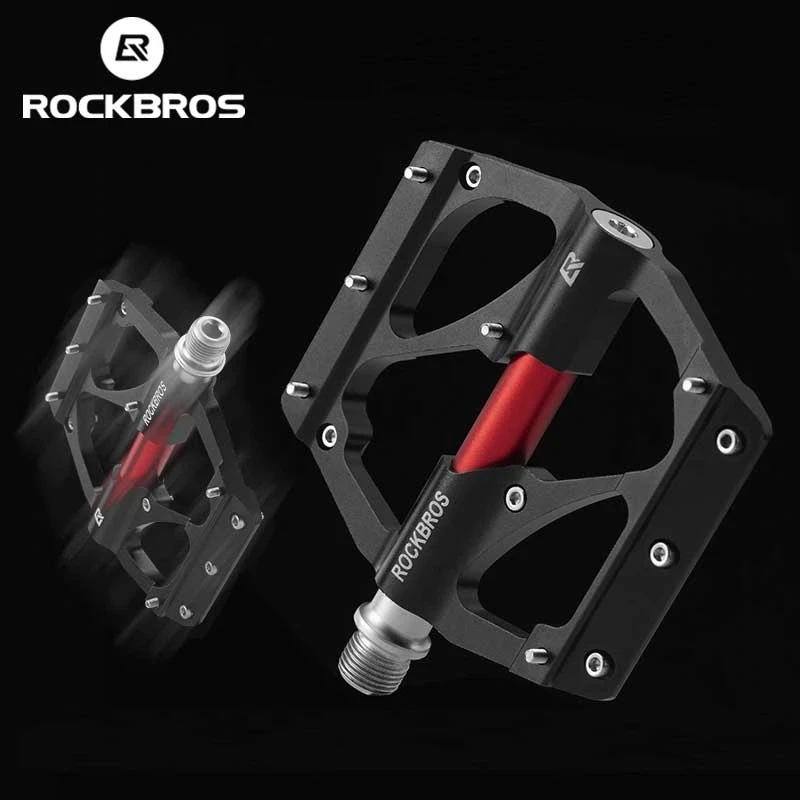 

ROCKBROS Bike Pedal 2 Bearings Bicycle Pedals Aluminum Alloy Anti-slip Footboard Bearing Quick Release Bike Accessories