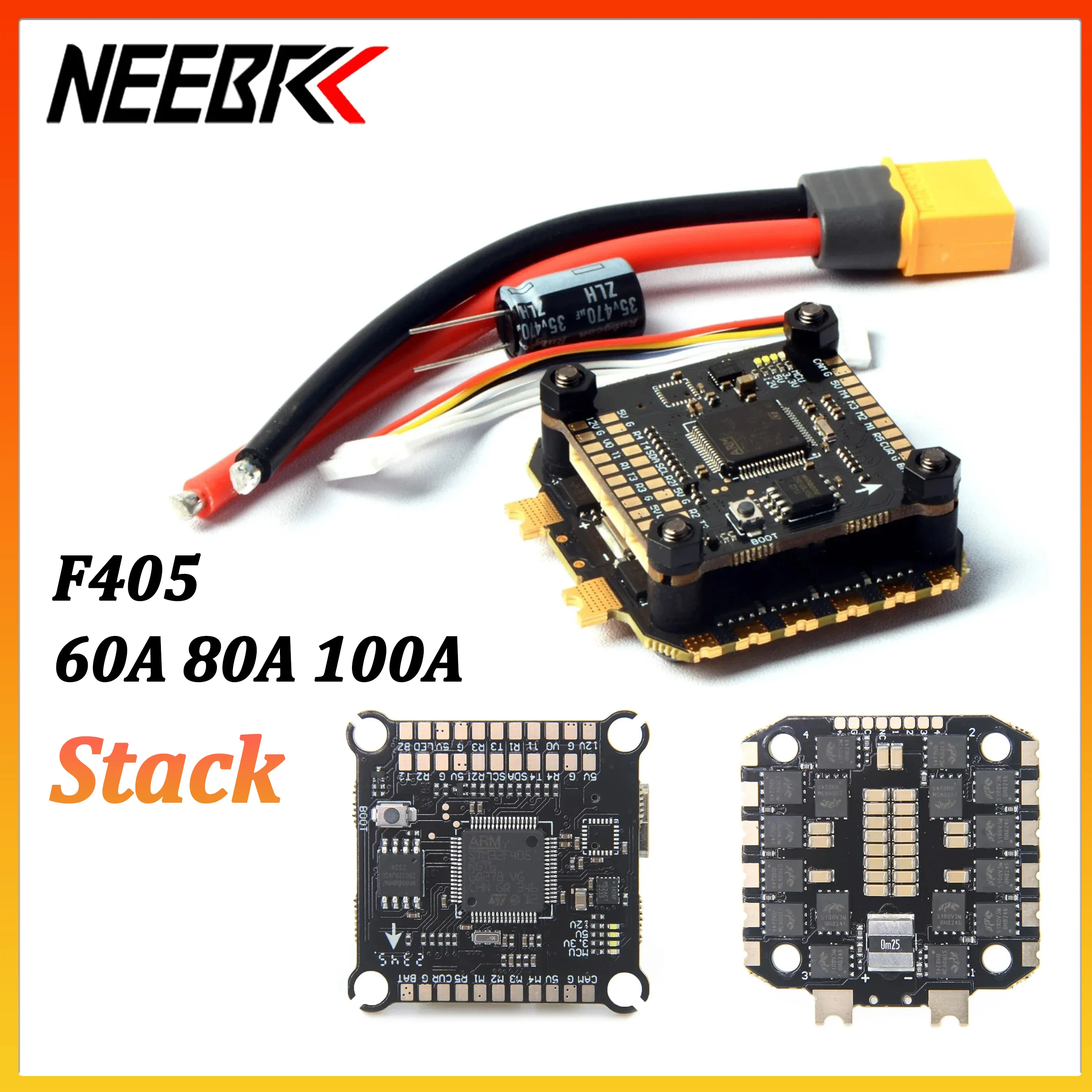 Stack F4 60A/80A/100A F405 FC ESC 4-en-1 pour Drone FPV Freestyle