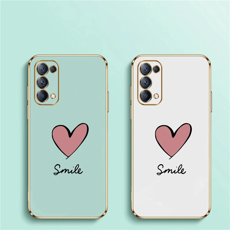 Luxury Plating Love Heart Soft Phone Case with Camera Protection Cover