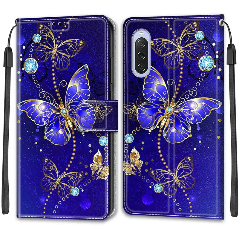 Flower Pattern Flip Case For SONY Xperia 10 V 10-5 Xperia10V 5-4 1 IV Xperia10 V Wallet Leather Phone Cases Stand Book Cover Bag