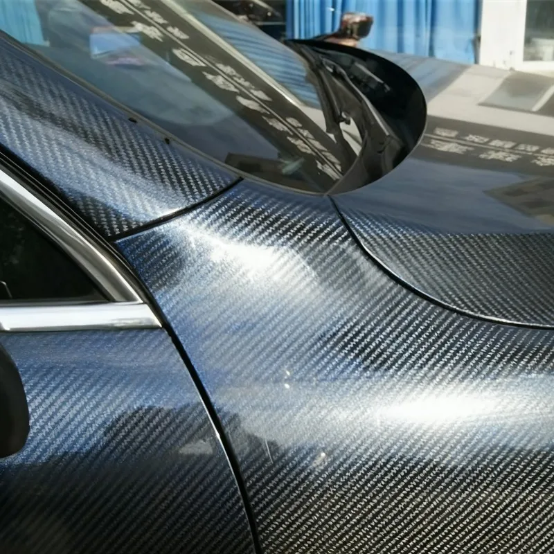 Carbon Fiber Car Body Vinyl Wrap Accessory Glossy Black Sticker 6D Auto Foil Cover Motorcycle Decor Film Exterior Modification