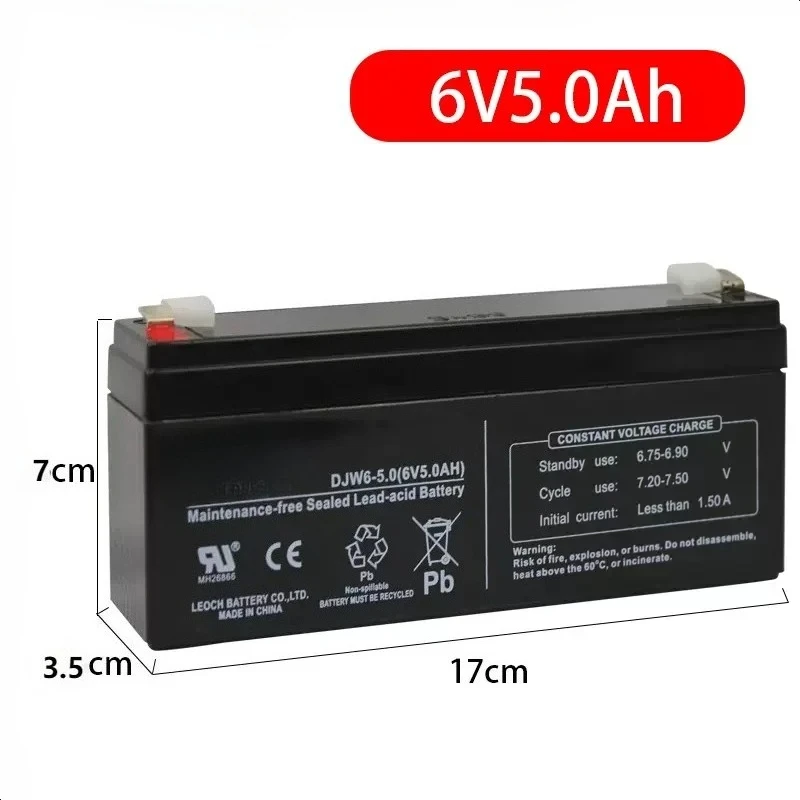 DJW6-5.0 6V 5.0Ah Lead-Acid Battery for Leoch for Electronic Scale for Waterproo
