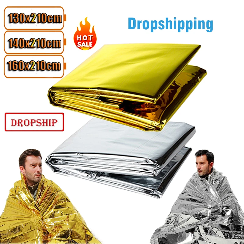 Emergency Blanket Outdoor Survive First Aid Military Rescue Kit
