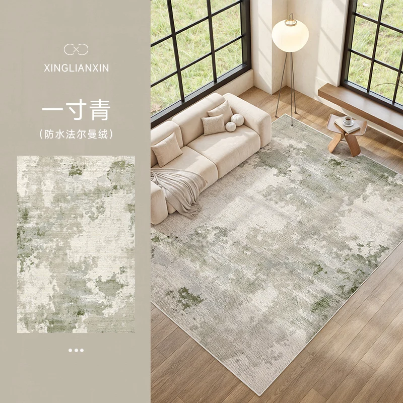 שטיחים ירוקים לסלון צרפתי קרם סגנון חדר שינה עבה שטיח סמיכה טרקלין נגד החלקה הביתה