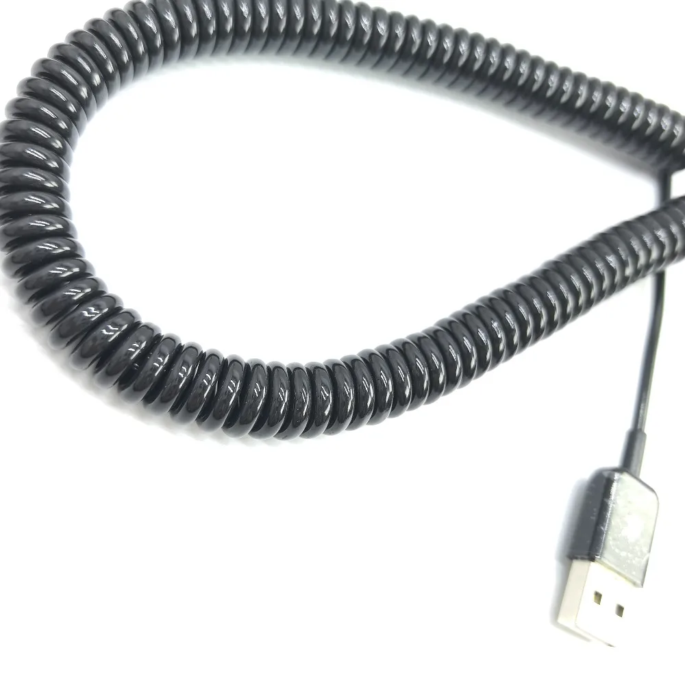 카메라 마우스 장치용 USB 2.0 용수철 텔레스코픽 데이터 익스텐션 케이블, 수-암, 3M