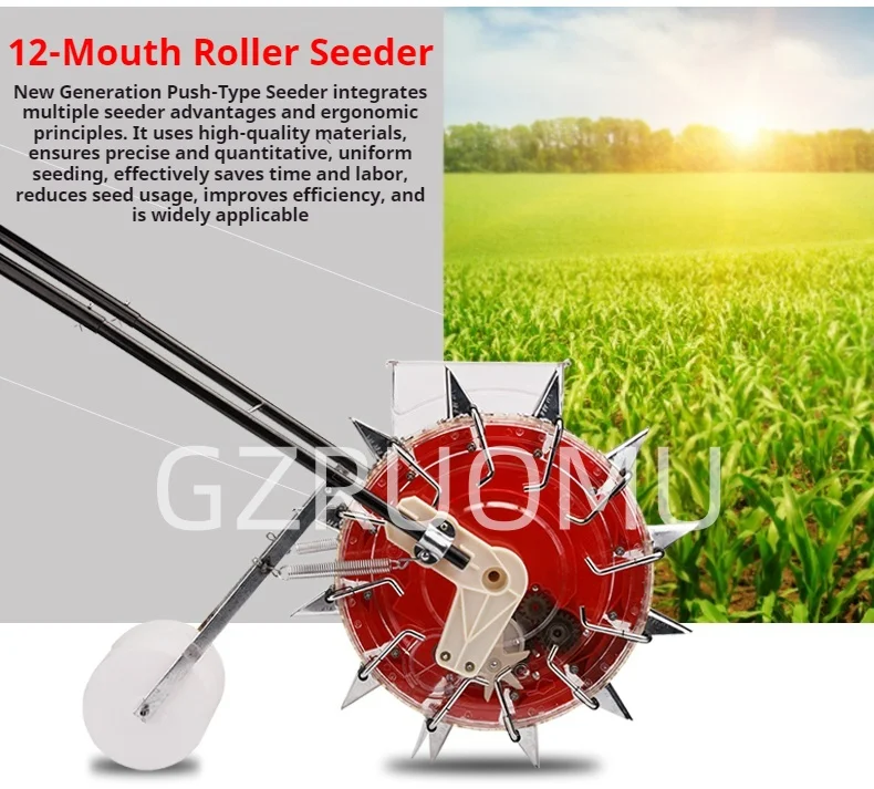 Drum Type Seeder Hand Push Multi Function Sowing Machine For Corn Peanut Soybean