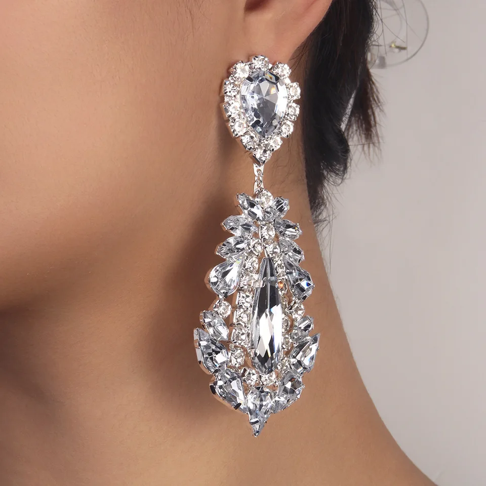 Oversized Sparkly Dangle Earrings for Women
