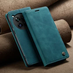 Luxury Retro Matte Leather Phone Case - Shockproof Flip Wallet Stand with Card Holder for OnePlus 13 (Blue)