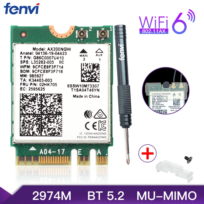 574Mbps WiFi 6E Intel AX210 And WiFi 6 Intel AX200 For Upgrading Laptop 
