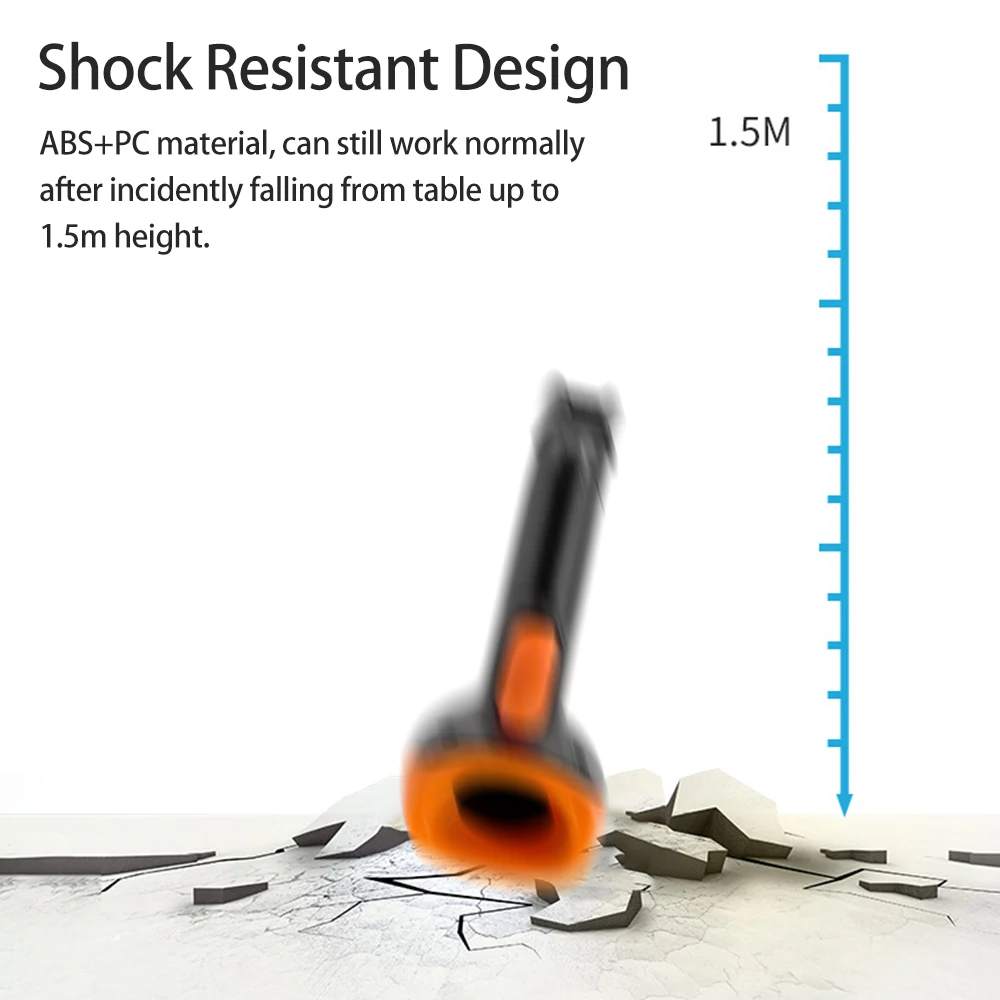 Handheld 1D/2D/QR Barcode Scanner BT+2.4G Wireless USB Wired Bar Code Reader Manual / Continuous Scanning CMOS Image Sensor