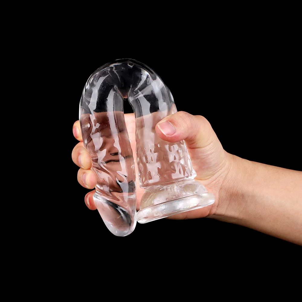 Dildo realistico trasparente stimolatore anale per donna g-spot_voghion.com