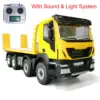 1/14 8x4 8x8 Hydraulic RC Wrecker Trucks Remote Control Rescue Vehicles Sounds Lights Painted Yellow Cars Toys for Adults Boy 1