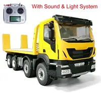 1/14 8x4 8x8 Hydraulic RC Wrecker Trucks Remote Control Rescue Vehicles Sounds Lights Painted Yellow Cars Toys for Adults Boy 1