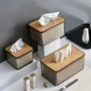 1pc, Tissue Box Holder, Desktop Tissue Holder Tissue Box Cover Clear Tissue Box,  Creative Tissue Box For Home 4