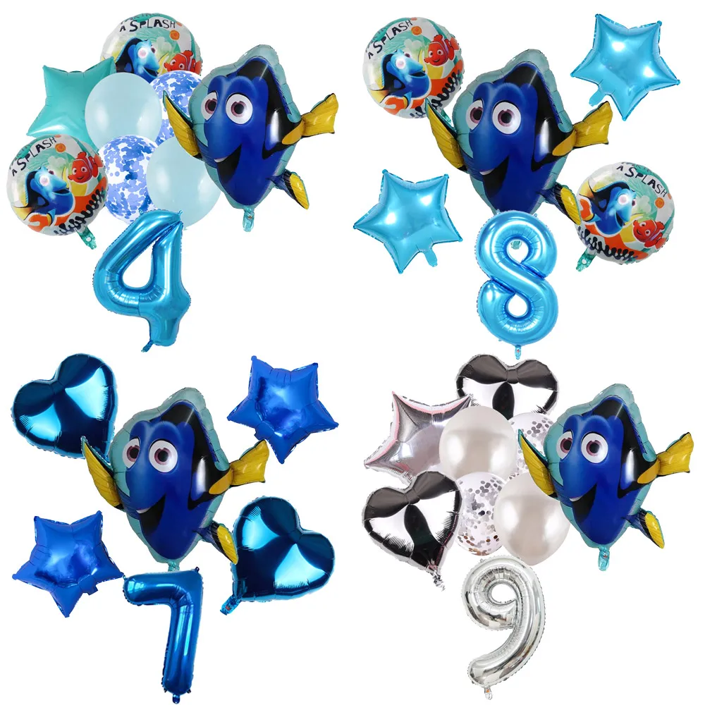 

NEW Disney Finding Nemo Dory Fish Theme Birthday Party Decoration Latex Digital Metallic Balloon Set Baby Shower Kid Boy Gift