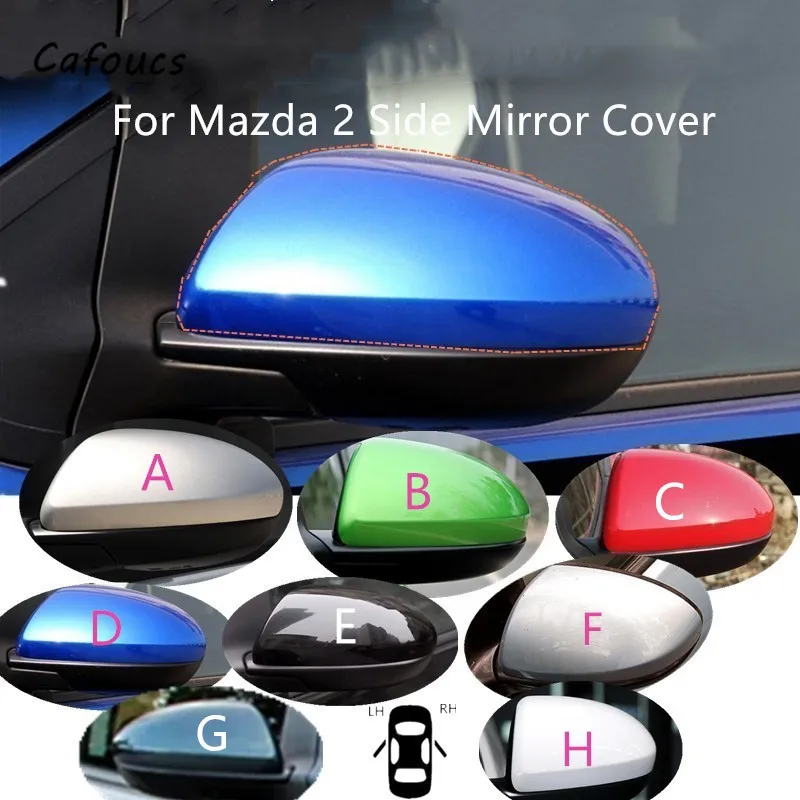 Cafoucs For Mazda 2 Demio Rearview Mirror Cover Cap Side Mirror Shell